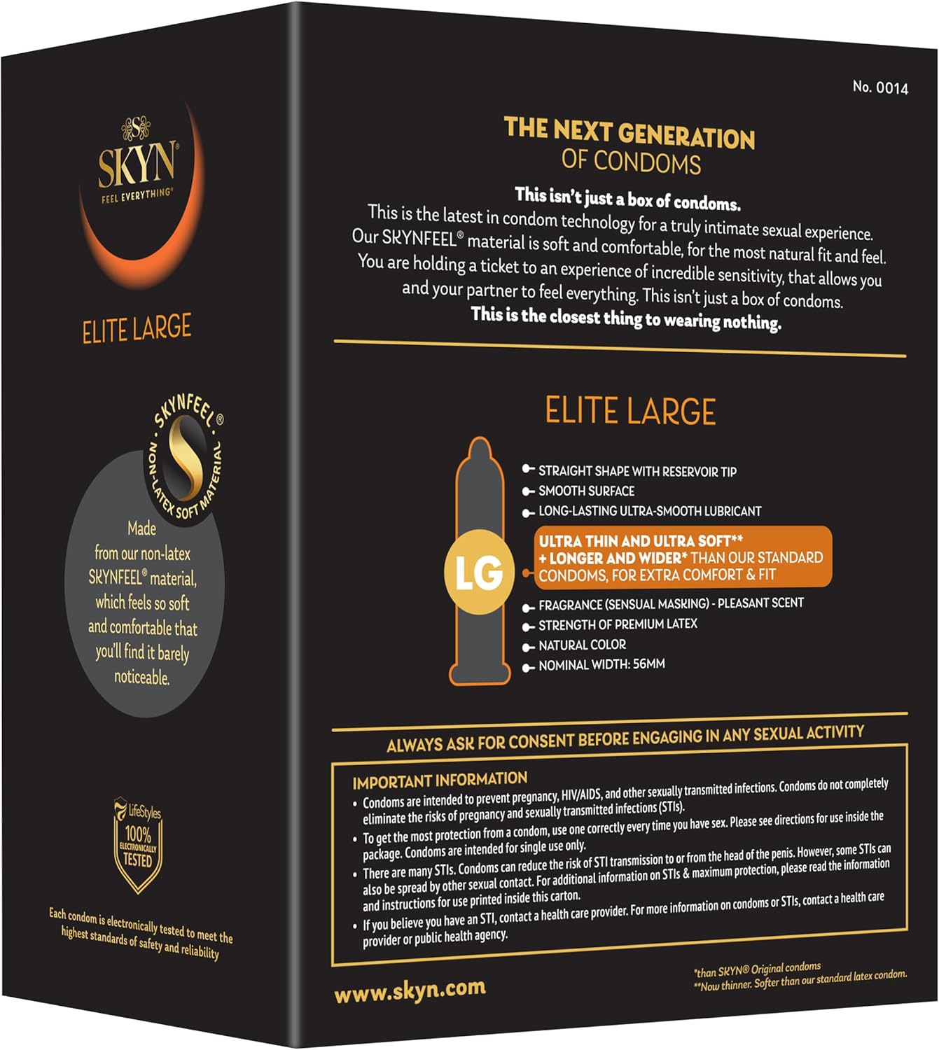 SKYN Elite Large Non-Latex Lubricated Condoms, 36 Pieces: Best non-latex  condoms, Best lubricated condoms for sensitive skin, ultra-thin non-latex  condoms, buy SKYN Elite Large condoms, condoms for people with latex  sensitivity -