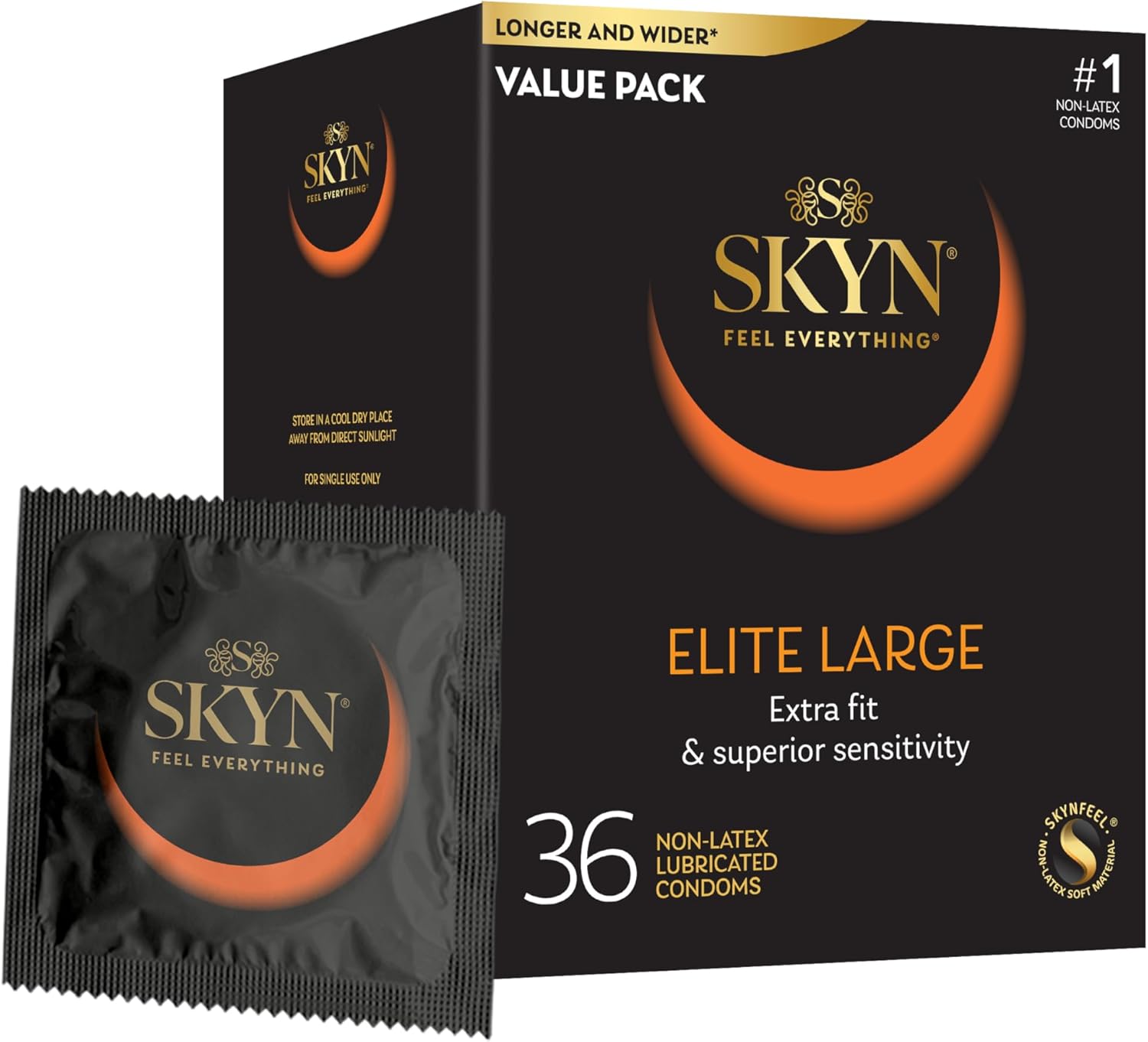 SKYN Elite Large Non-Latex Lubricated Condoms, 36 Pieces: Best non-latex  condoms, Best lubricated condoms for sensitive skin, ultra-thin non-latex  condoms, buy SKYN Elite Large condoms, condoms for people with latex  sensitivity -