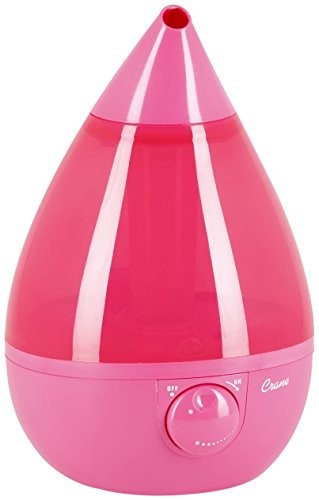 Crane Ultrasonic Cool Mist Humidifier, Filter-Free, 1 Gallon, for Home Bedroom Baby Nursery and Office, Pink
