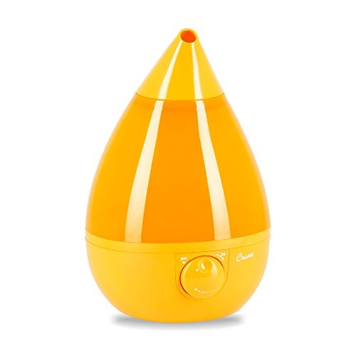 Crane Ultrasonic Cool Mist Humidifier, Filter-Free, 1 Gallon, for Home Bedroom Baby Nursery and Office, Orange