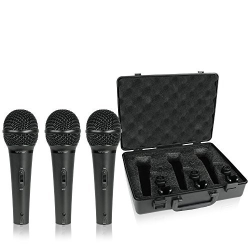 Behringer Ultravoice XM1800S Dynamic Cardioid Vocal and Instrument Microphones, Set of 3