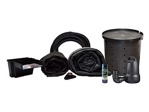 Compact Anjon Pondless Waterfall Kit with 2,100 GPH Pump, 5' x 15' LifeGuard Pond Liner, 8" Waterfall, and Pump Vault - PXSAN4