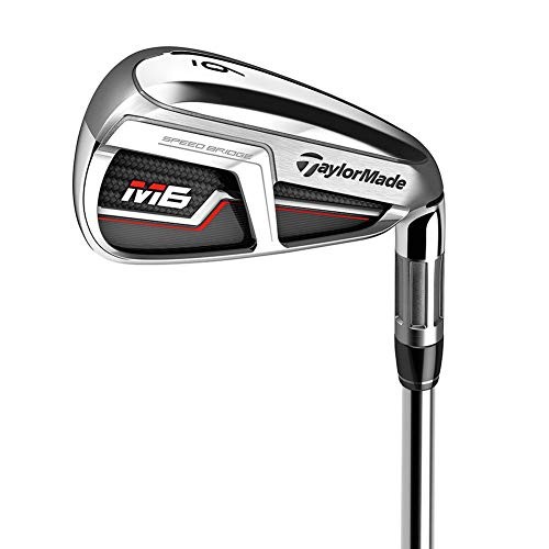 TaylorMade Golf M6 Iron Set, 4-PW, SW, Left Hand, Stiff Flex Shaft: Fujikura Atmos Orange