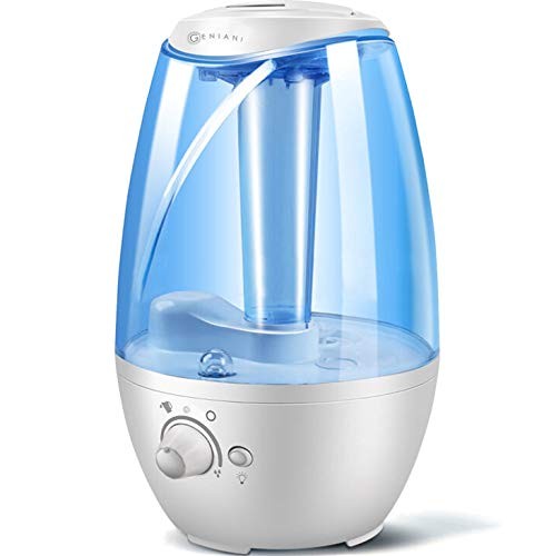 Ultrasonic Cool Mist Humidifier - Best Air Humidifiers for Bedroom/Living Room/Baby with Night Light - Whole House Solution - Large 4L Water Tank - Auto Shut Off and Filter-Free - 2 YEAR WARRANTY (4L)