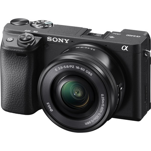 Sony Alpha a6400 Mirrorless Camera: Compact APS-C Interchangeable Lens Digital Camera with Real-Time Eye Auto Focus, 4K Video & Flip Up Touchscreen - E Mount Compatible Cameras - ILCE-6400/B Body with 16-50mm Lens