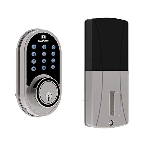 Electronic Deadbolt Door Lock, MAXFREE Keyless Entry Keypad Smart Deadbolt with 1-Touch Motorized Locking and 3 Backup Keys, for The Home, Office, Hotel and Garage