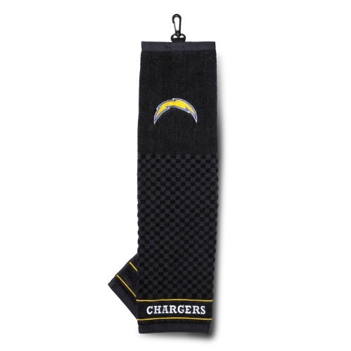 Team Golf NFL San Diego Chargers Embroidered Golf Towel, Checkered Scrubber Design, Embroidered Logo