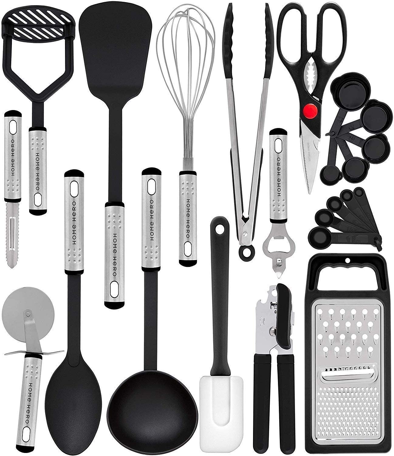 Home Hero Kitchen Utensil Set - 23 Nylon Cooking Utensils - Kitchen Utensils with Spatula - Kitchen Gadgets Cookware Set - Best Kitchen Tool Set