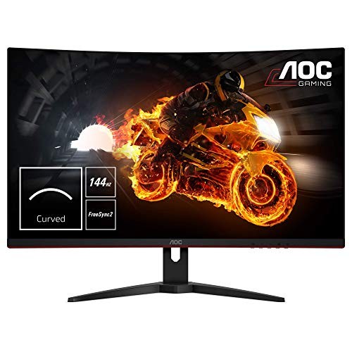 AOC CQ32G1 31.5" Curved Frameless Gaming Monitor, Quad HD 2560x1440, VA panel, 4 ms Response Time, MPRT, 144Hz, FreeSync, DisplayPort/HDMI/VGA, VESA