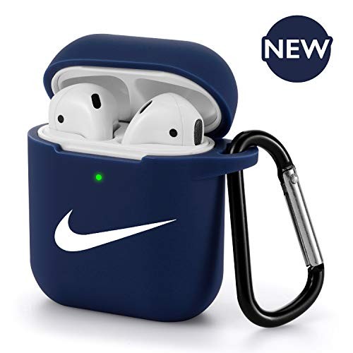 ODUMDUM Upgrade AirPods Case Silicon Protective Cover Compatible with Apple AirPods 2 & 1 (Front LED Visible) Blue