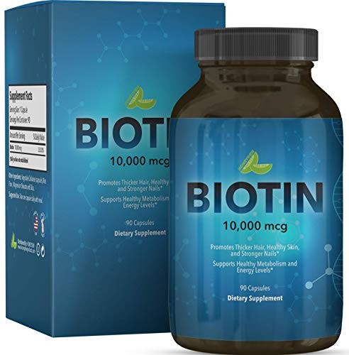 High Potency Biotin for Hair Growth Vitamins 10,000 mcg - Thin Hair Loss Supplements for Men and Women - Thinning Hair Care for Thick Hair Regrowth - B7 Vitamin for Hair Skin Health and Strong Nails