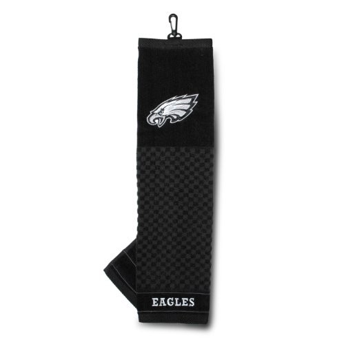 Team Golf NFL Philadelphia Eagles Embroidered Golf Towel, Checkered Scrubber Design, Embroidered Logo