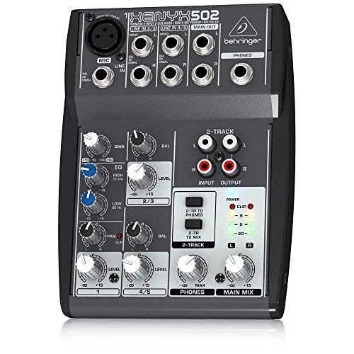 Xenyx 502 Premium 5-Input 2-Bus Mixer with XENYX Mic Preamp and British EQ by Behringer