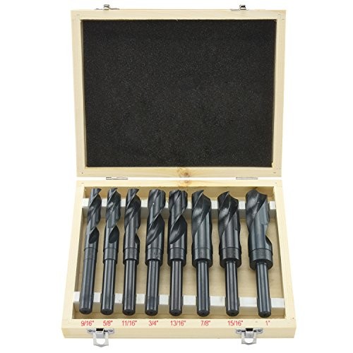 Hiltex 10005 HSS Silver and Deming Industrial Drill Bit Set (8 Pieces), 1/2"