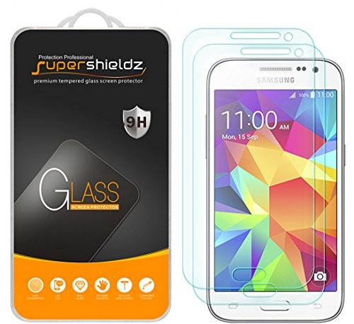 Supershieldz [2-Pack] for Samsung Galaxy Core Prime Tempered Glass Screen Protector, Anti-Scratch, Anti-Fingerprint, Bubble Free, Lifetime Replacement