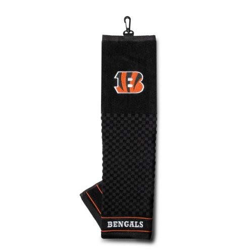 Team Golf NFL Cincinnati Bengals Embroidered Golf Towel, Checkered Scrubber Design, Embroidered Logo