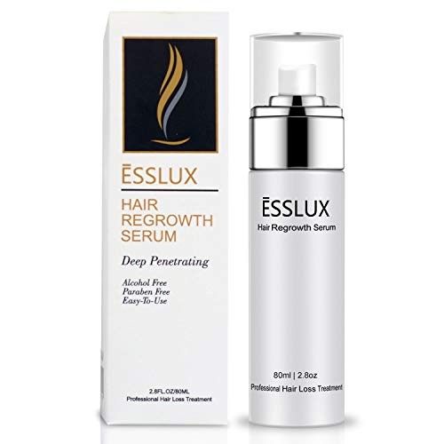 Hair Loss Serum, ESSLUX Hair Regrowth Treatment 5% Minoxidil Topical Solution for Hair Loss and Hair Thinning, Alcohol-Free, Suitable for Men and Women (80ML)
