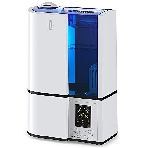 TaoTronics Cool Mist Humidifier, 4L Ultrasonic Humidifiers for Large Bedroom Home Baby, Quiet Operation, LED Display with Humidistat, Waterless Auto Shut-off (1.06 Gallon, US 110V)