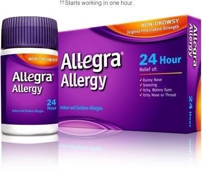 Allegra 24 Hour Allergy Tablets 2 Pack (45 Tablets) Guarantee a Unique Composition