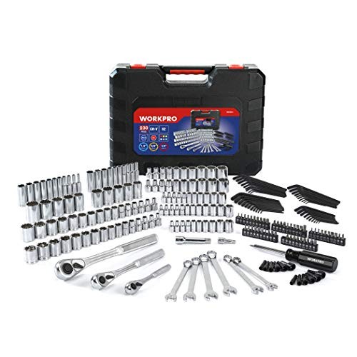 WORKPRO Socket Set, 230-piece Mechanics Tool Kit in Hard Case