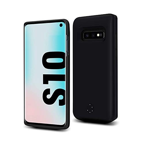 Battery case for Samsung Galaxy S10, QGOO 6000mAh Capacity Portable Charging Case Rechargeable Extended Battery Pack Protective Backup Charger Case Cover for Samsung Galaxy S10 (Black)