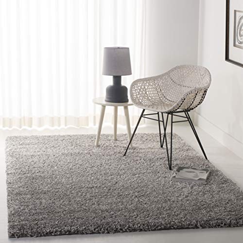 Safavieh California Premium Shag Collection SG151-7575 Silver Square Area Rug (8'6" Square)