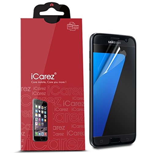 iCarez [Anti Glare] Screen Protector for Samsung Galaxy S7 (Case Friendly) [Unique Hinge Install Method with Kits ] 3-Pack with Lifetime Replacement Warranty - Retail Packaging