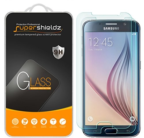 [2-Pack] Supershieldz for Samsung Galaxy S6 Tempered Glass Screen Protector, Anti-Scratch, Bubble Free, Lifetime Replacement