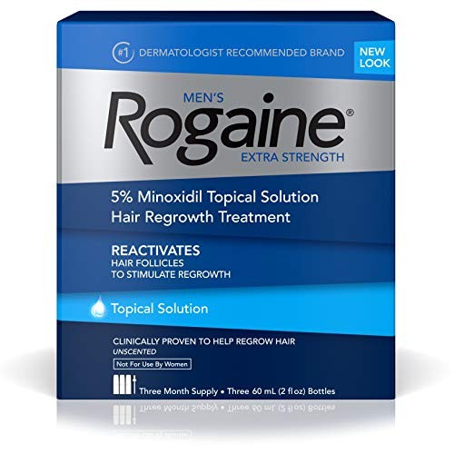 Men's Rogaine Extra Strength 5% Minoxidil Topical Solution for Hair Loss and Hair Regrowth, Topical Treatment for Thinning Hair, 3-Month Supply