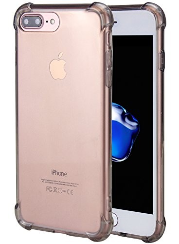 for iPhone 7 Plus Case, for iPhone 8 Plus Case, Matone Crystal Clear Shock Absorption Technology Bumper Soft TPU Cover Case for iPhone 7 Plus (2016)/iPhone 8 Plus (2017) - Light Grey