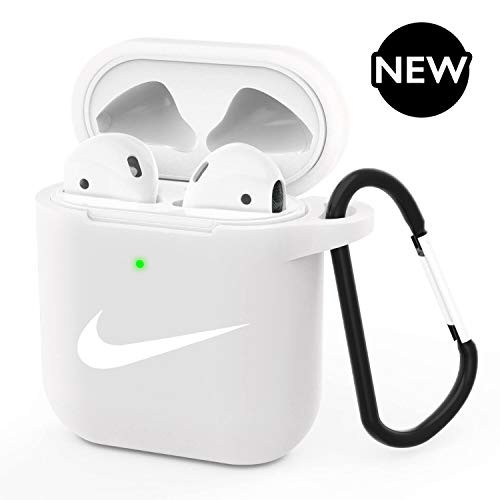 ODUMDUM Upgrade AirPods Case Silicon Protective Cover Compatible with Apple AirPods 2 & 1 (Front LED Visible) White