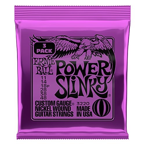 Ernie Ball Power Slinky Nickel Wound Sets, .011 - .048 (3 Pack)