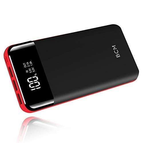 Power Bank 25000mAh Huge Capacity BCM Portable Charger Battery Pack Backup Battery Power Pack Dual Inputs 3 Output Ports with Intelligent LCD Compatible Smartphone, Tablet and More