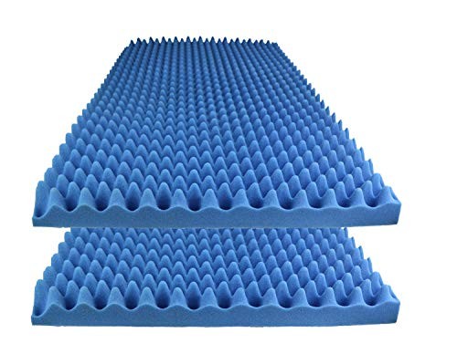 Foamily Ice Blue Acoustic Foam Egg Crate Panel Studio Foam Wall Panel 48" X 24" X 2.5" (2 Pack)