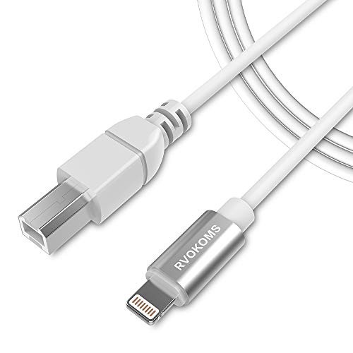 RVOKOMS MIDI Cable, USB 2.0 Type B OTG to Midi Cable, Compatible with iOS Devices to Midi Keyboard, Midi Controller, Electronic Music Instrument, Recording Audio Interface, USB Microphone, 5FT