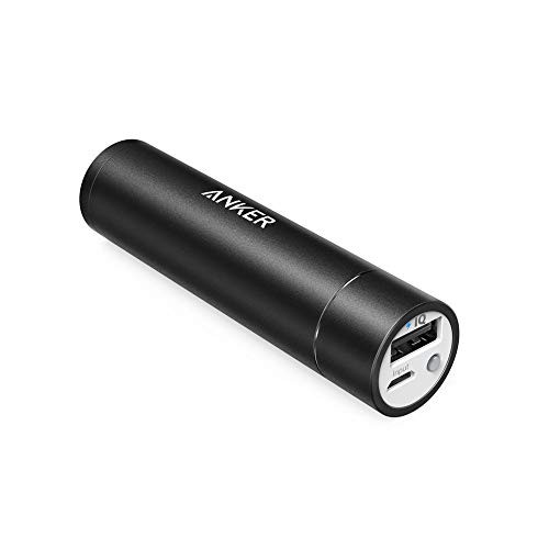 Anker PowerCore+ Mini, 3350mAh Lipstick-Sized Portable Charger (Premium Aluminum Power Bank), One of The Most Compact External Batteries, Compatible with iPhone Xs/XR, Android Smartphones and More