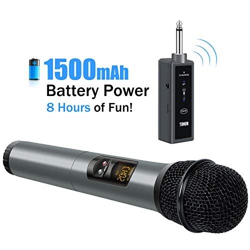 TONOR UHF Wireless Microphone Handheld Mic with Bluetooth Receiver 1/4 Output for Conference/Weddings/Church/Stage/Party/Karaoke, 80ft