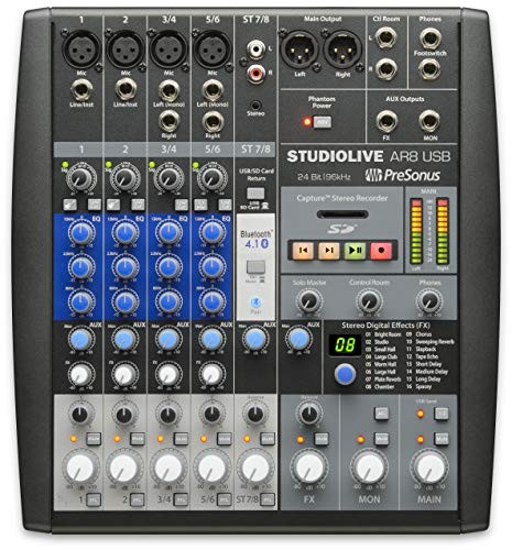 PreSonus StudioLive AR8 USB 8-Channel hybrid Performance and Recording Mixer