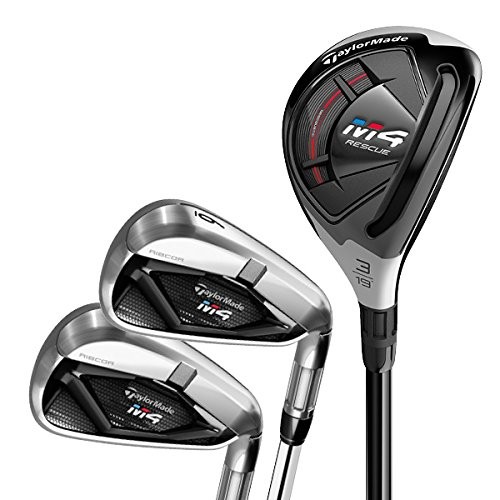 TaylorMade M4 Combo Iron Set (Set of 8 total clubs: 5-PW, 3 Hybrid, 4 Hybrid, Left Hand, Stiff Flex)