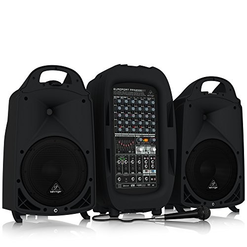 BEHRINGER, 8 PPA2000BT Ultra-Compact 2000-Watt 8-Channel Portable Pa System with Bluetooth Wireless Technology Black