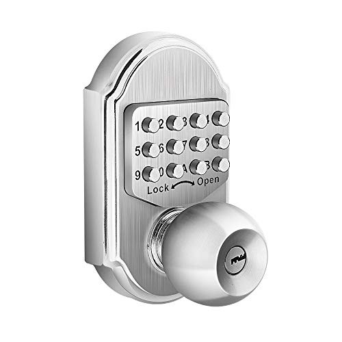 Bravex Keyless Entry Keypad Deadbolt Door Lock 304 Stainless Steel 100% Mechanical - No Risk of Low Power