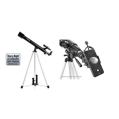 Celestron PowerSeeker 50 AZ Refractor Telescope with Basic Smartphone Adapter 1.25" Capture Your Discoveries