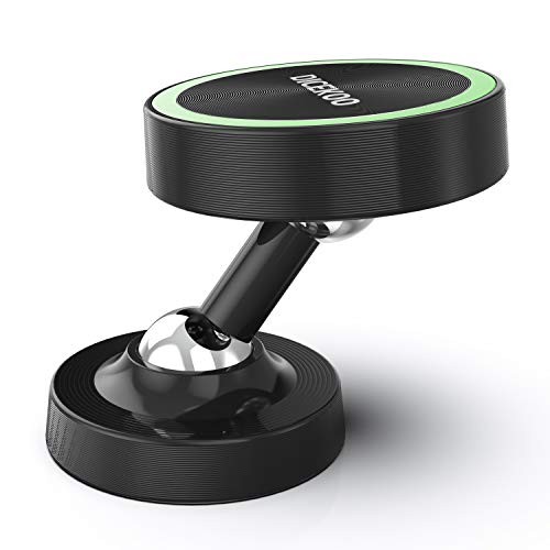 Magnetic Car Phone Mount, DICEKOO Double 360 Degree Rotation Car Phone Holder for Car Dashboard with Super Strong Magnet, Compatible iPhone Xs Max XR 8 7 6 Plus Galaxy S9 S8 Huawei and More