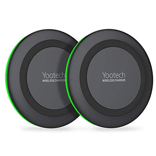 Yootech [2 Pack] Wireless Charger Qi-Certified 7.5W Wireless Charging Compatible with iPhone Xs MAX/XR/XS/X/8Plus,10W for Galaxy Galaxy S10/S10 Plus/S10E/S9,5W All Qi-Enabled Phones (No AC Adapter)