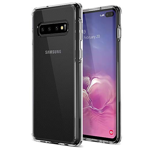 Trianium Clarium Case Designed for Galaxy S10 Plus Case (2019) - Clear TPU Cushion/Hybrid Rigid Back Plate/Reinforced Corner Protection Cover for Samsung Galaxy S10+ Phone (PowerShare Compatible)