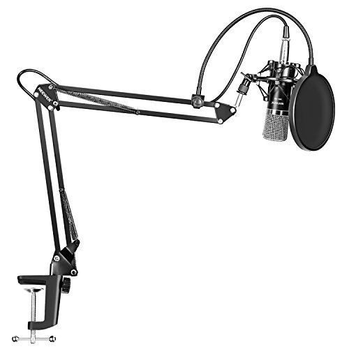 Neewer NW-700 Professional Studio Broadcasting Recording Condenser Microphone & NW-35 Adjustable Recording Microphone Suspension Scissor Arm Stand with Shock Mount and Mounting Clamp Kit