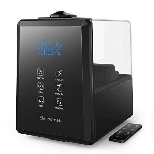 Elechomes UC5501 Ultrasonic Humidifier 6L Vaporizer Warm and Cool Mist for Large Room Baby Bedroom with Remote, Customized Humidity, LED Touch Display, Sleep Mode, 12-40 Hours, 550ml/h Max Humidity