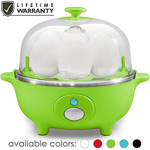 Maxi-Matic EGC-007G Easy Electric Egg Poacher, Omelet, Scrambled, Soft, Medium, Hard-Boiled Boiler Measuring Cup Included, 7 Capacity, Lime Green