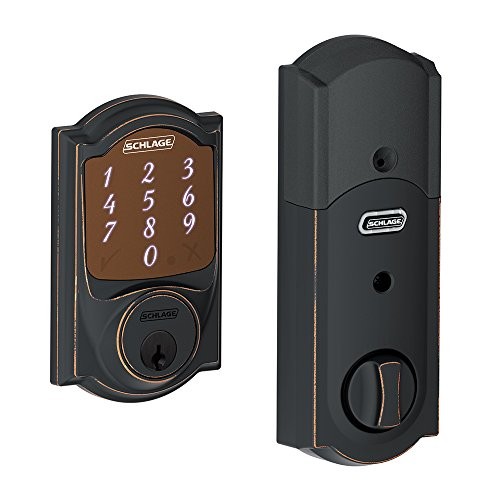 Schlage Sense Smart Deadbolt Lock With Camelot Trim (Aged Bronze)