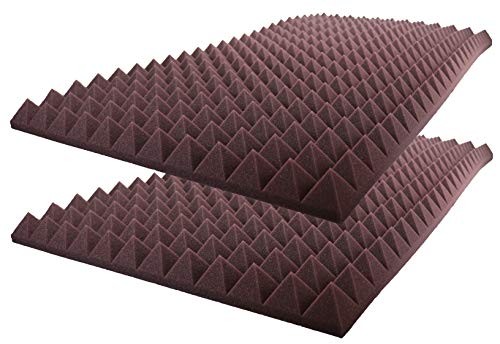 Foamily Burgundy Acoustic Foam Sound Absorption Pyramid Studio Treatment Wall Panel 48" X 24" X 2.5" (2 Pack)